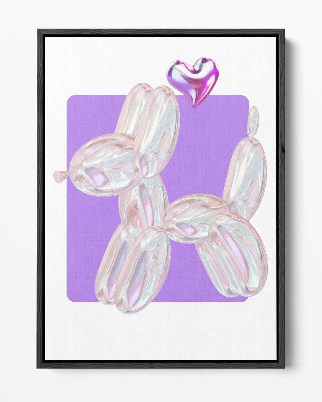 Speelse Ballonhond met Hartje – portret kunstwerk als wanddecoratie