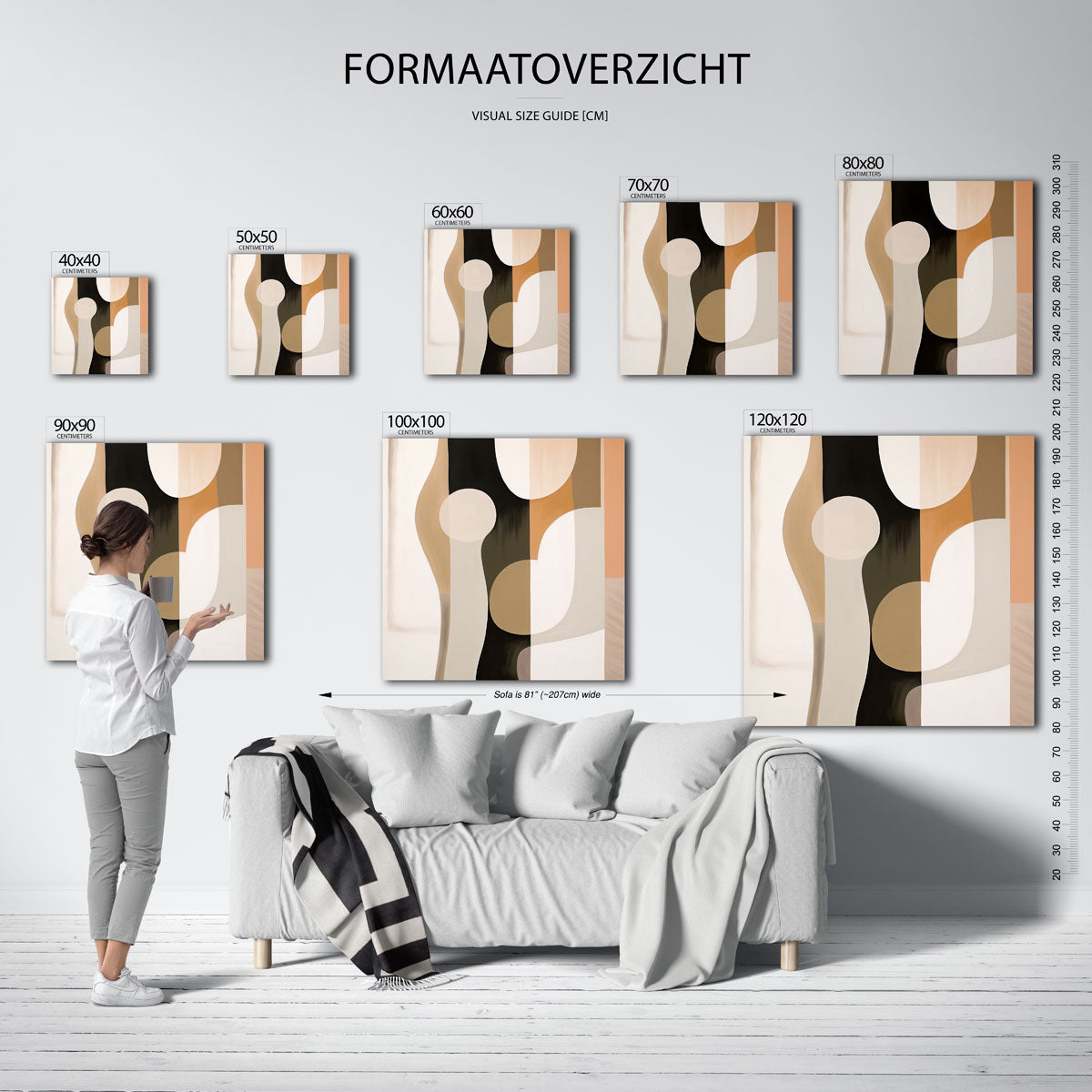 Abstracte vormen – vierkante muurposter met abstracte vormen
