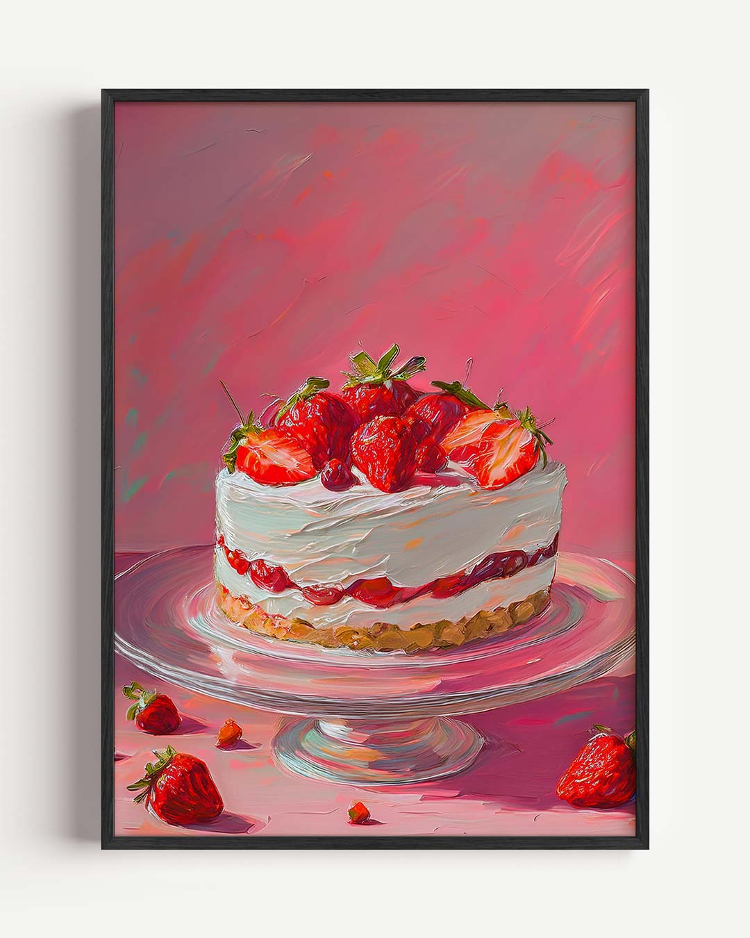 Aardbeien Romantiek – keuken portret poster als wanddecoratie