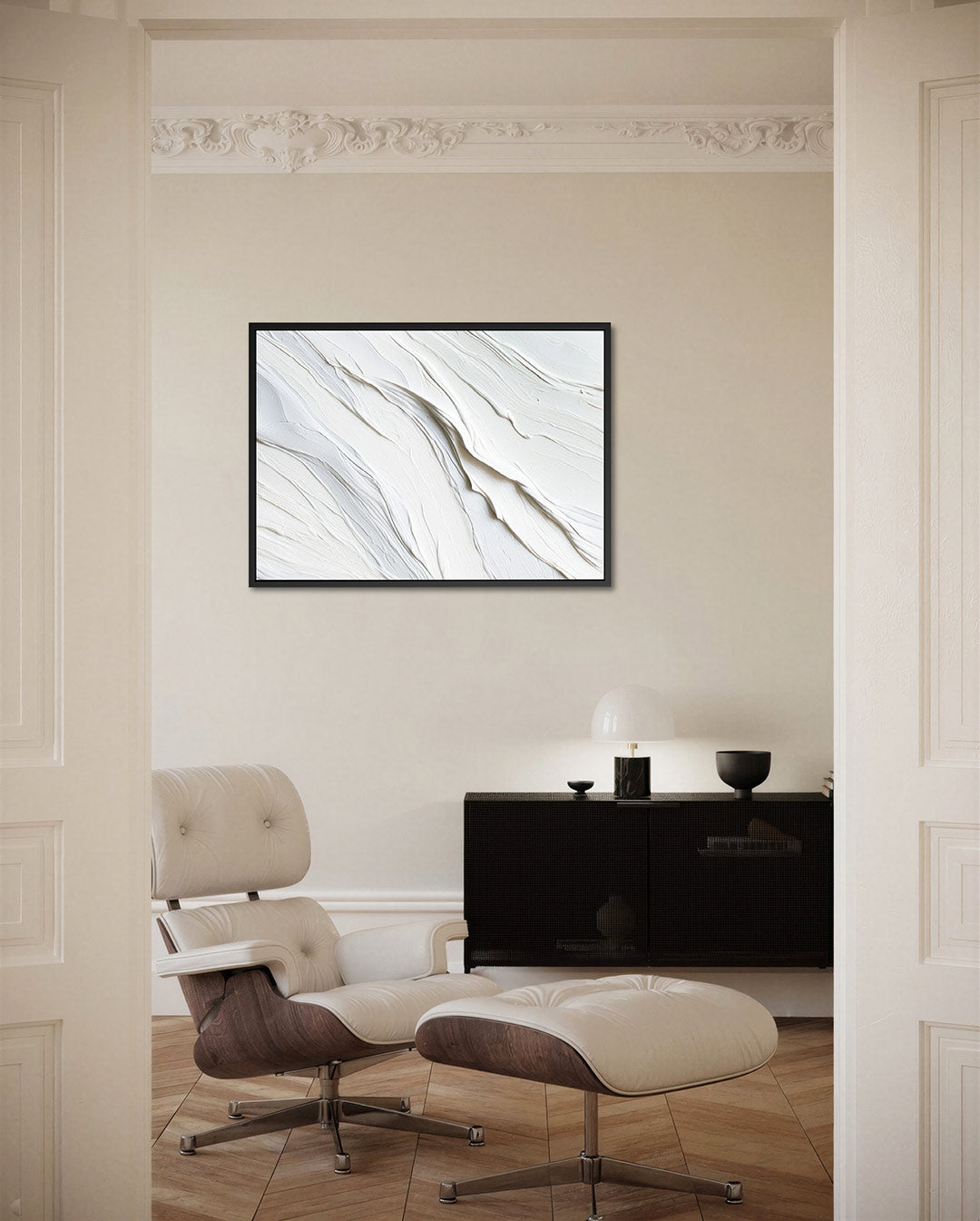 Golvende texturen – liggende wanddecoratie