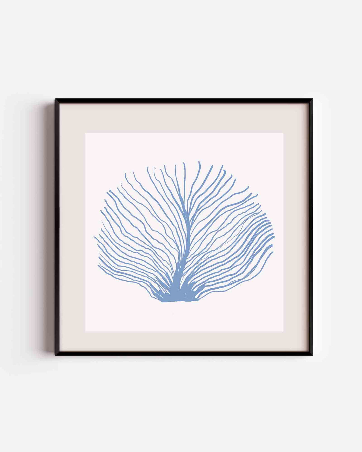 Blauwe waaier – vierkante poster met kleur en vormen als wanddecoratie