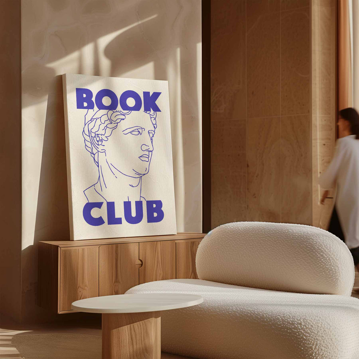 Boekclub Klassieke Buste – canvas wanddecoratie in portret formaat