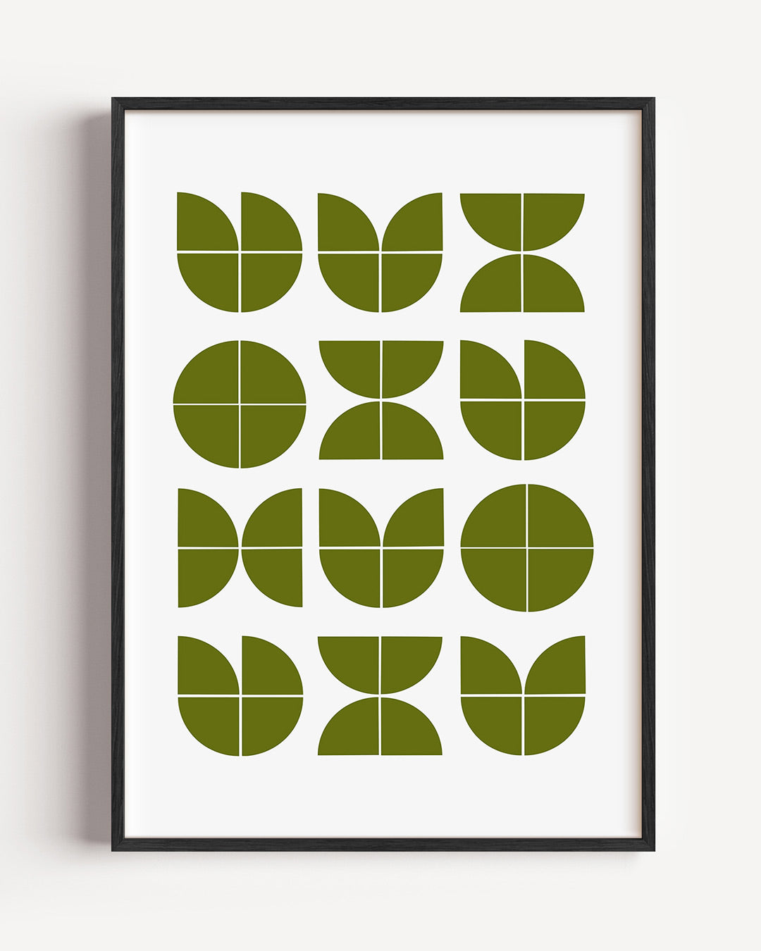 Groene vormenritme – staande Bauhaus poster als wanddecoratie