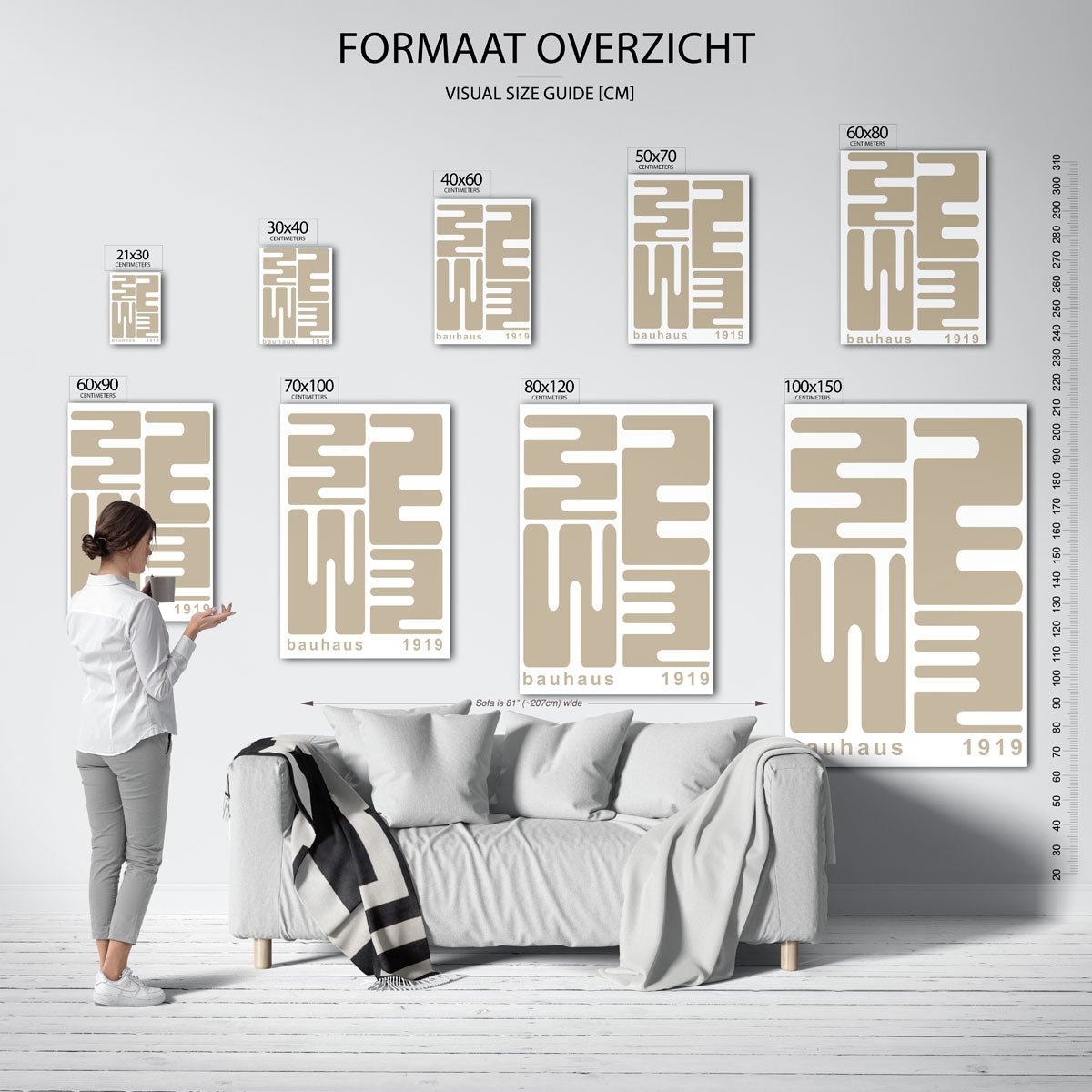 Vormritme en lijnen – Bauhaus poster als moderne geometrische wanddecoratie