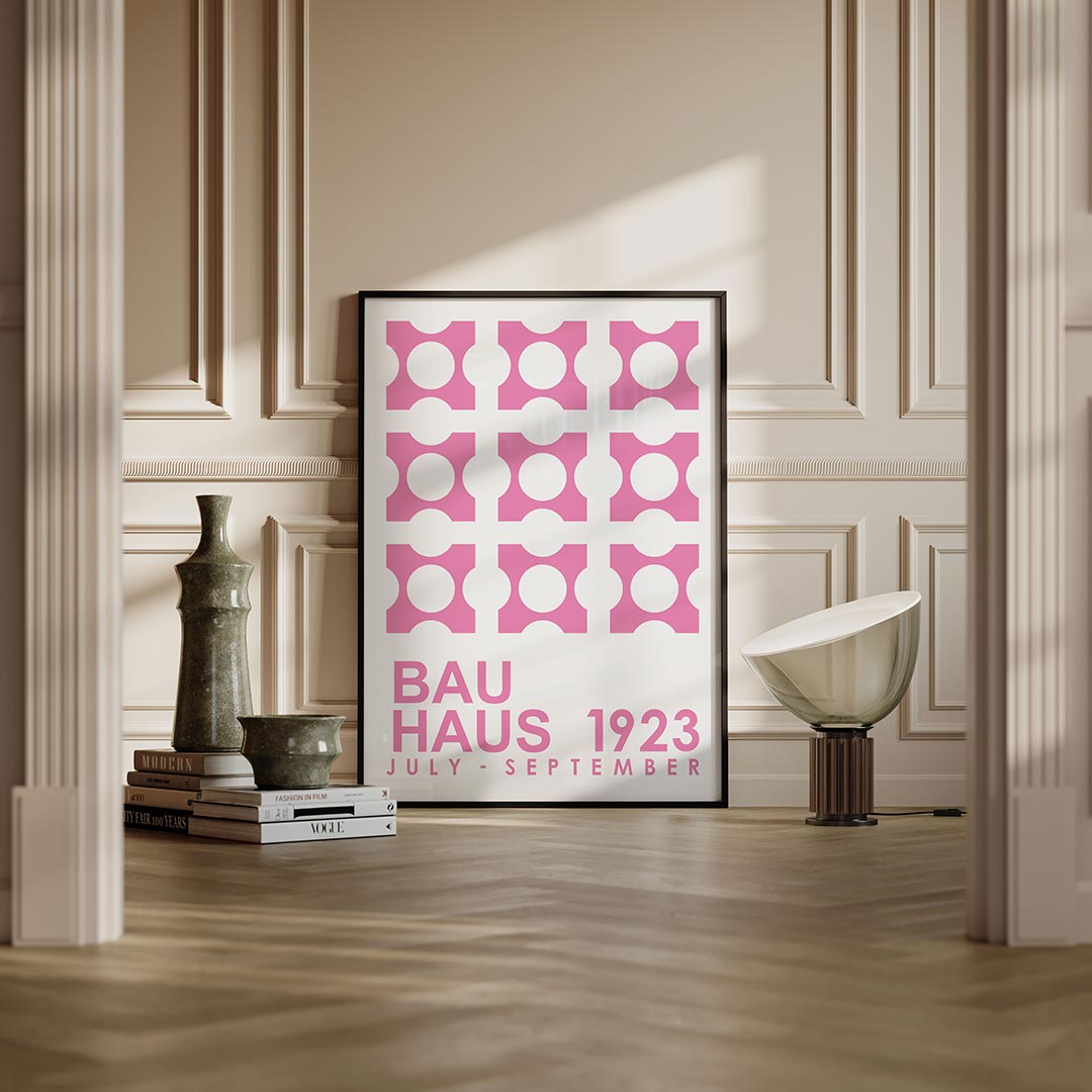 Vormritme en kleur – moderne Bauhaus wandkunst als poster