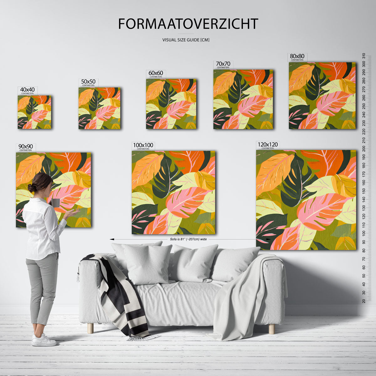 Bladeren patroon – tropische wandkunst als vierkante poster