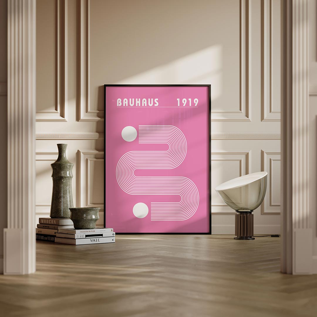 Lijnen en vormen – moderne Bauhaus wandkunst als poster