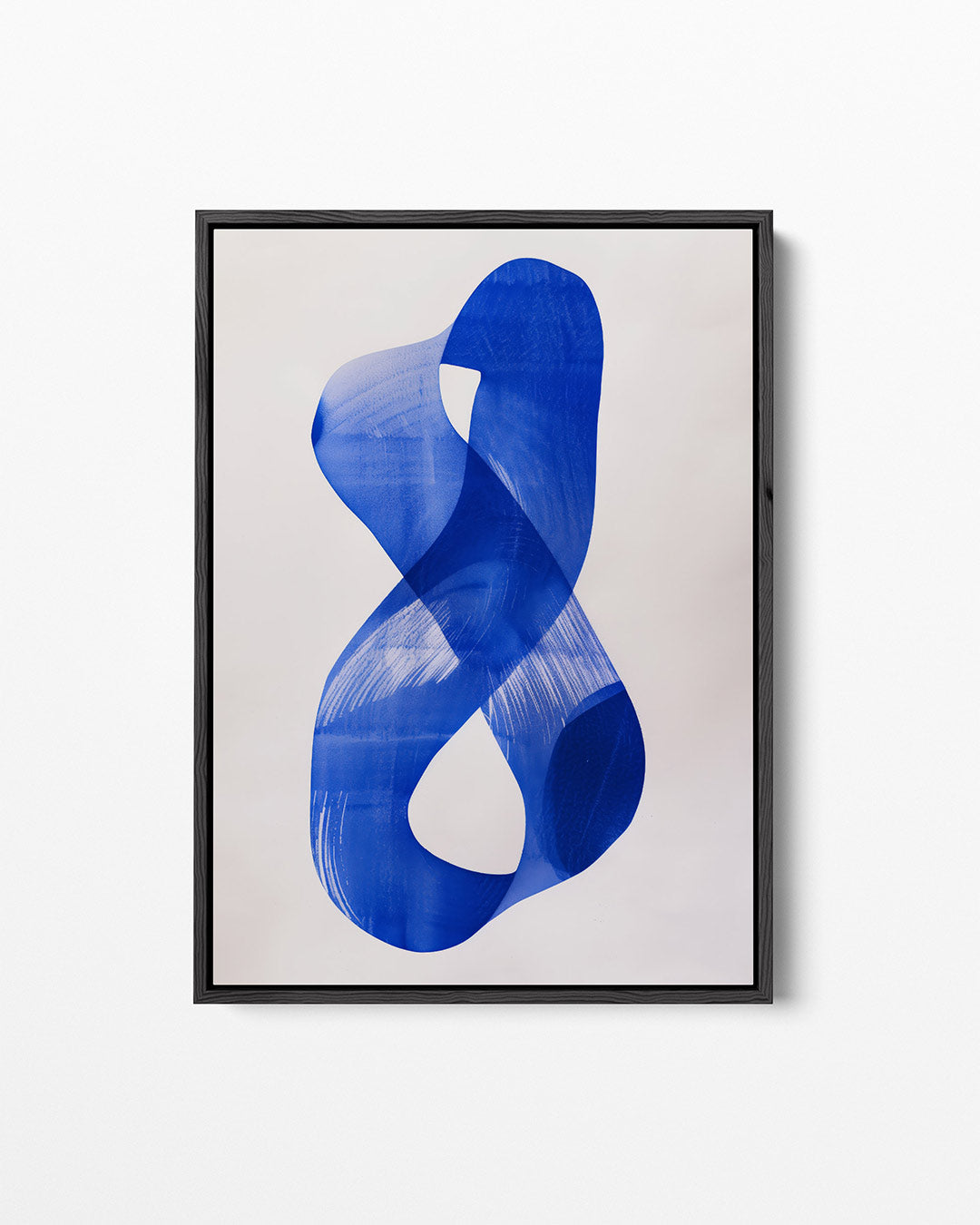 Dynamische blauwe vorm – staand wanddecoratie kunstwerk