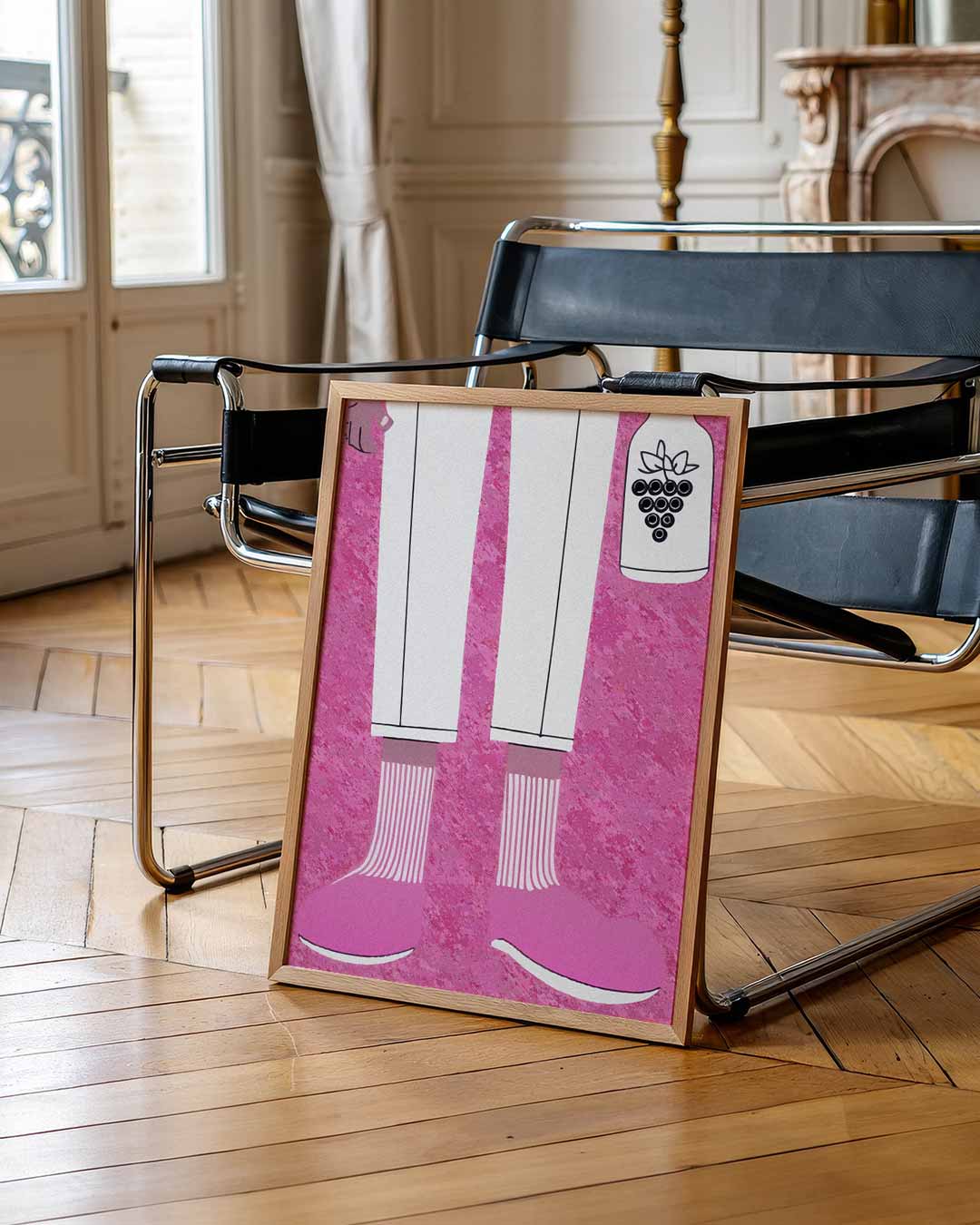 Stijlvolle roze stappers – urban poster in staand formaat