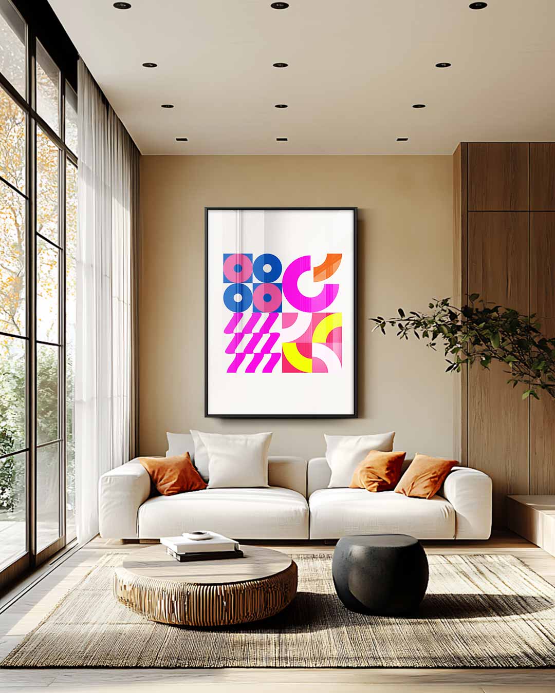 Kleurenexplosie Wanddecoratie – staande wandkunst voor woonkamer of interieur