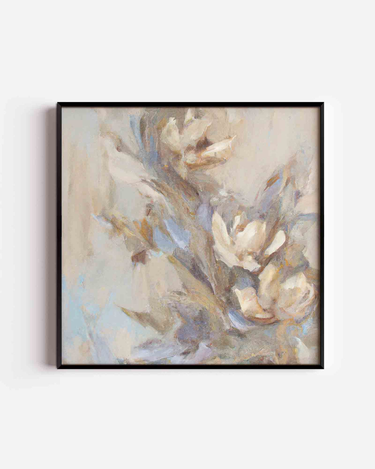 Bloemen in zachte tinten – zacht abstracte vierkante poster als wanddecoratie