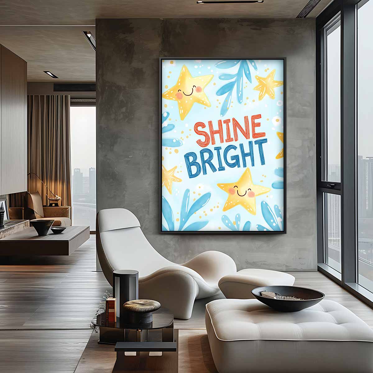 Vrolijke Sterren Poster – canvas wanddecoratie in portret formaat