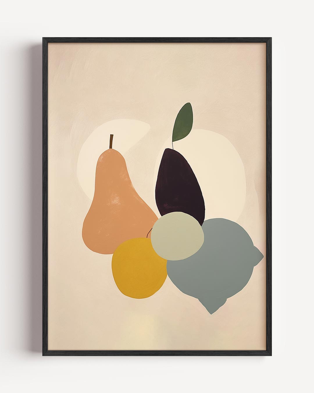 Fruitige Abstracte Kunstprint – botanische portret poster als wanddecoratie