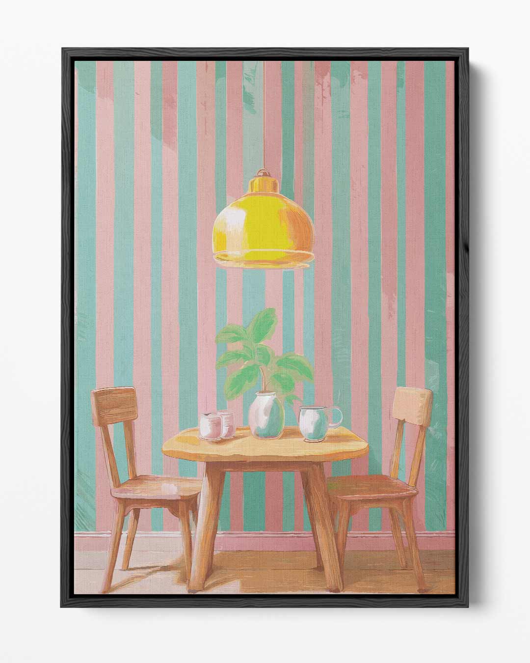 Gezellige Retro Eethoek – portret kunstwerk als wanddecoratie