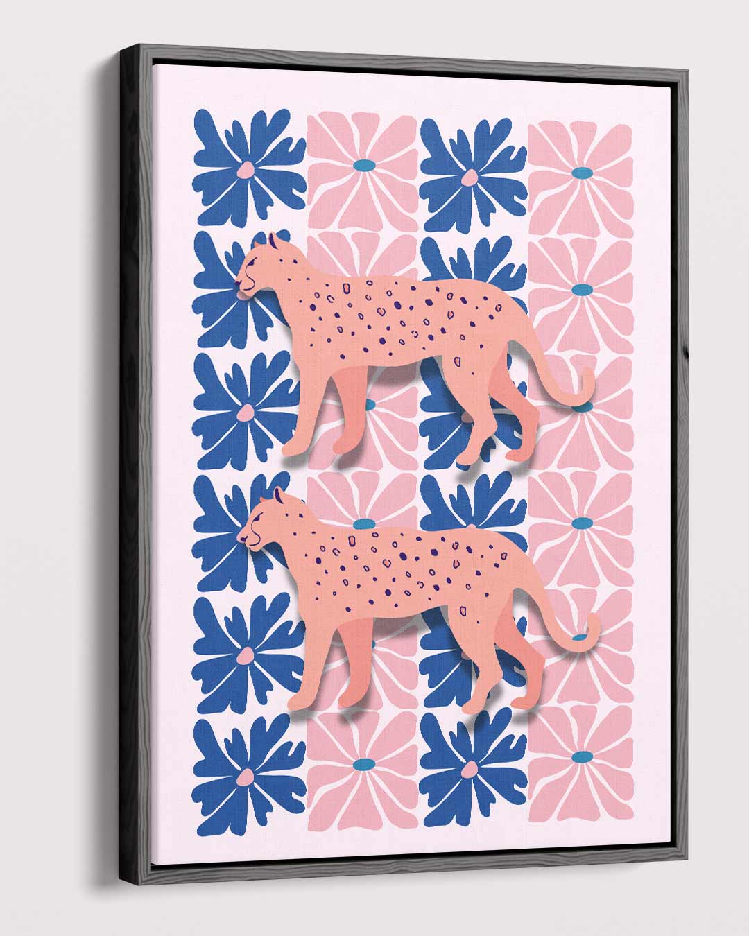 Bloemen en Luipaarden Print – dibond kunstwerk als wanddecoratie