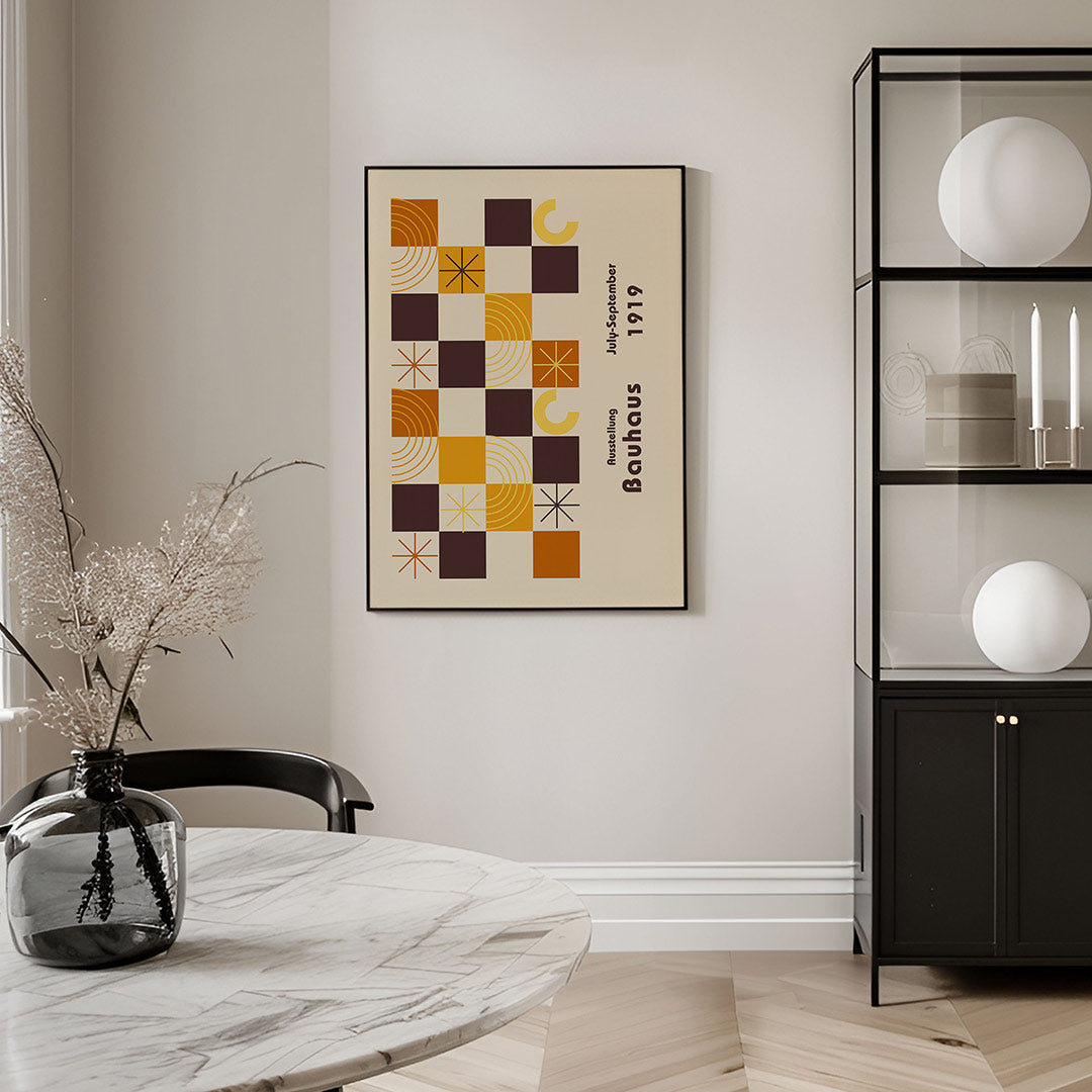 Vorm en balans – geometrische Bauhaus poster in staand formaat