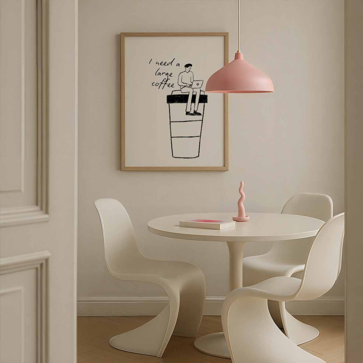 Poster "I Need a Large Coffee – zomerse poster in staand formaat
