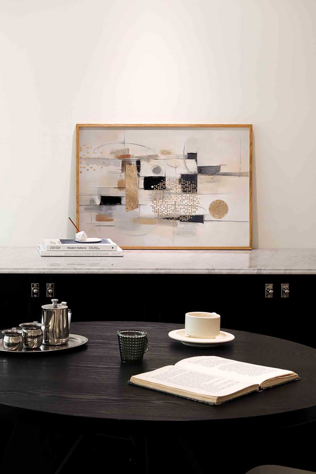 Abstracte vormen en lijnen – abstracte poster in liggend formaat