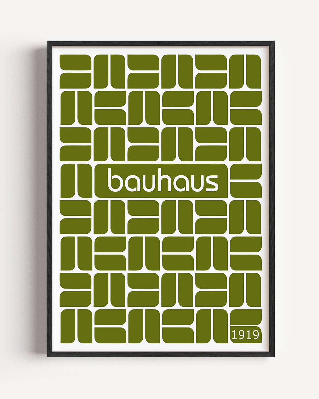 Vormritme en kleur – staande Bauhaus poster als wanddecoratie