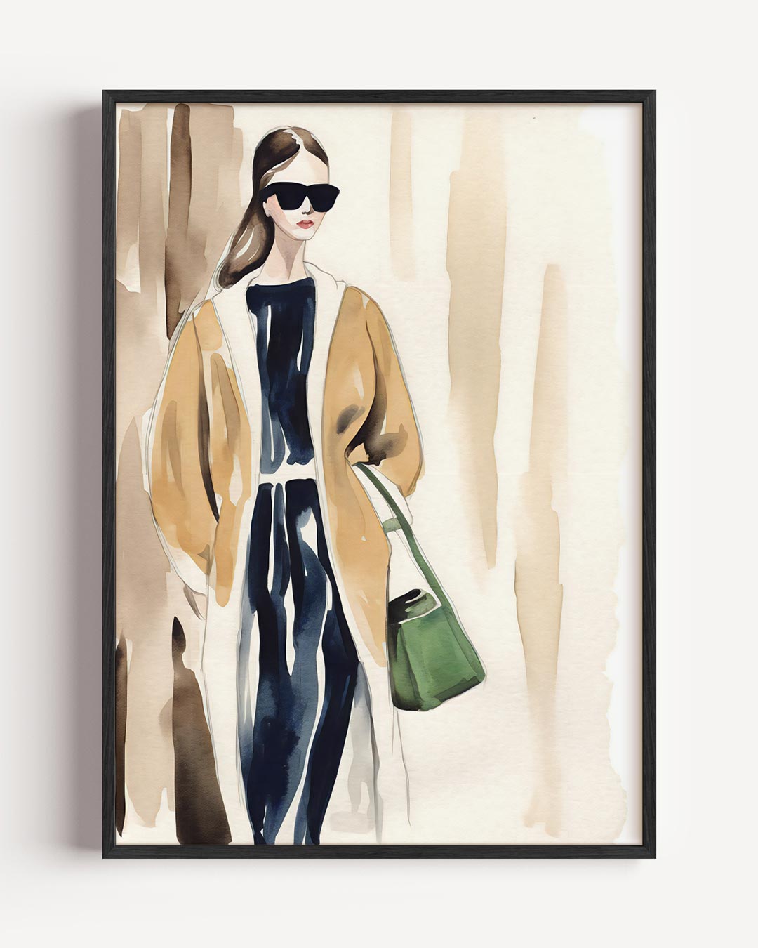 Chic Mode Illustratie – vrouwelijk portret poster als wanddecoratie