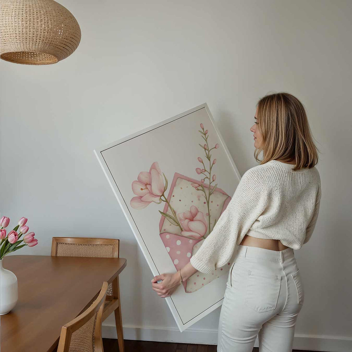 Bloemenbrief – kids poster als vrolijke staande wanddecoratie