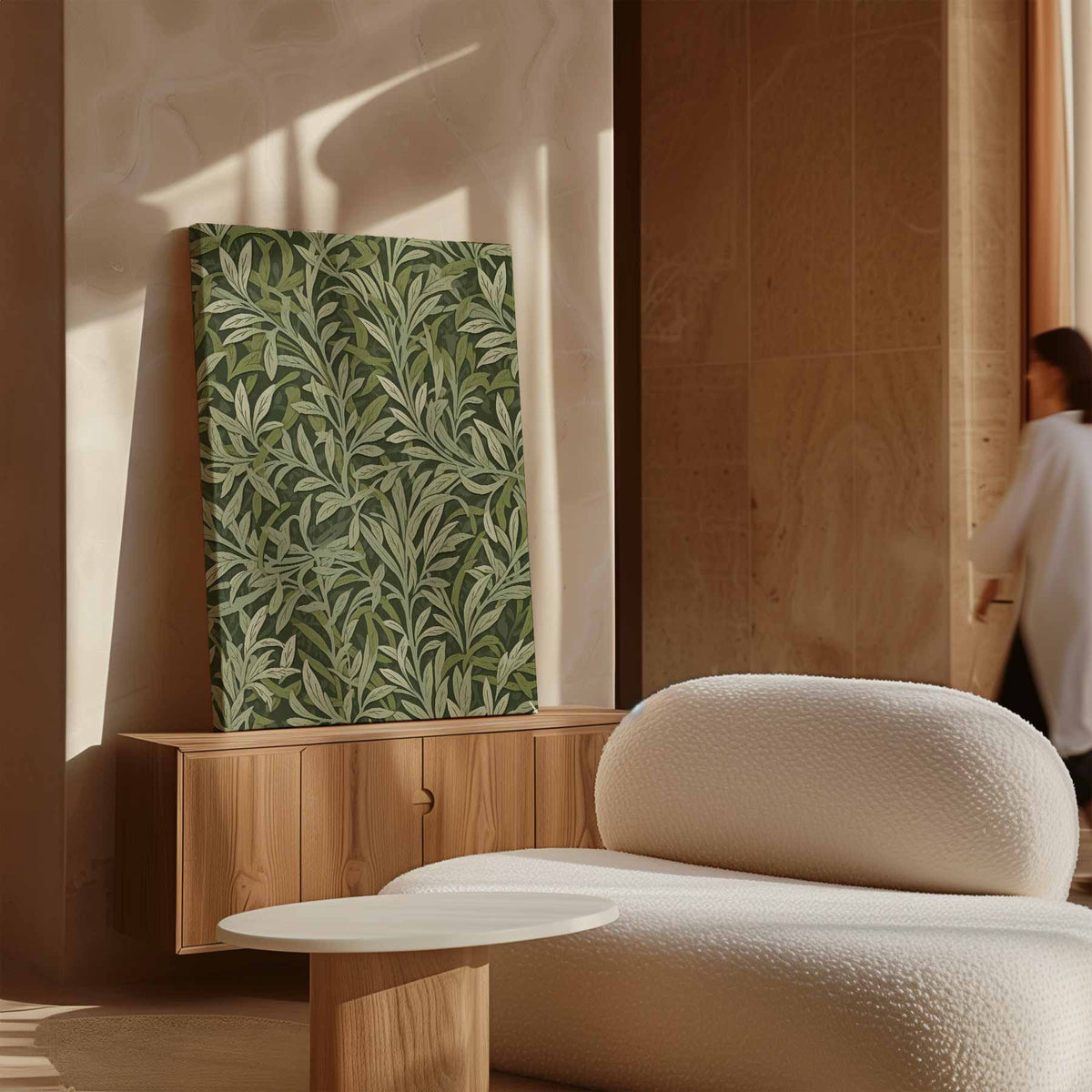 Groene Bladpatroon Wanddecoratie – dibond kunstwerk als wanddecoratie