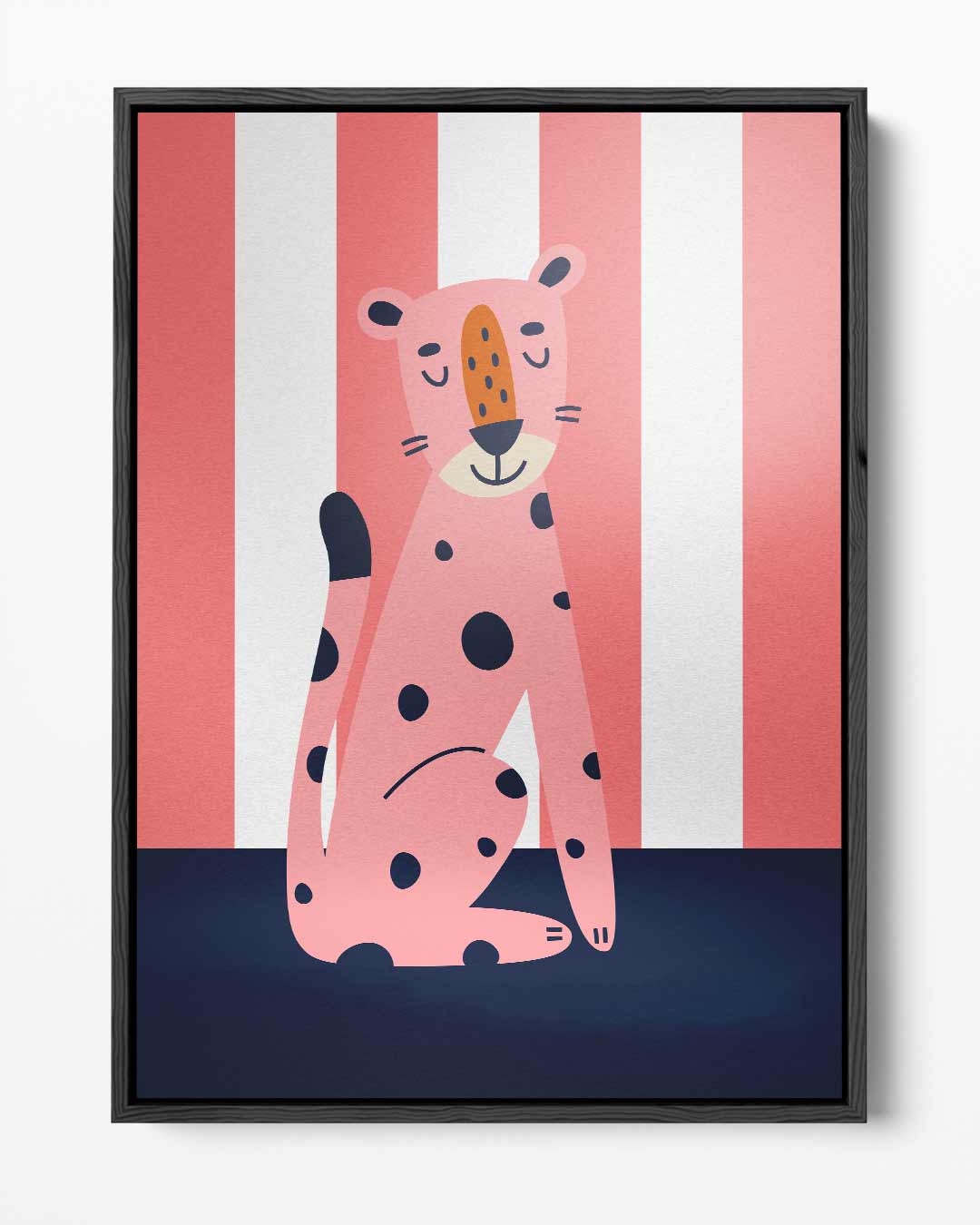Vrolijke Luipaard Print – portret kunstwerk als wanddecoratie