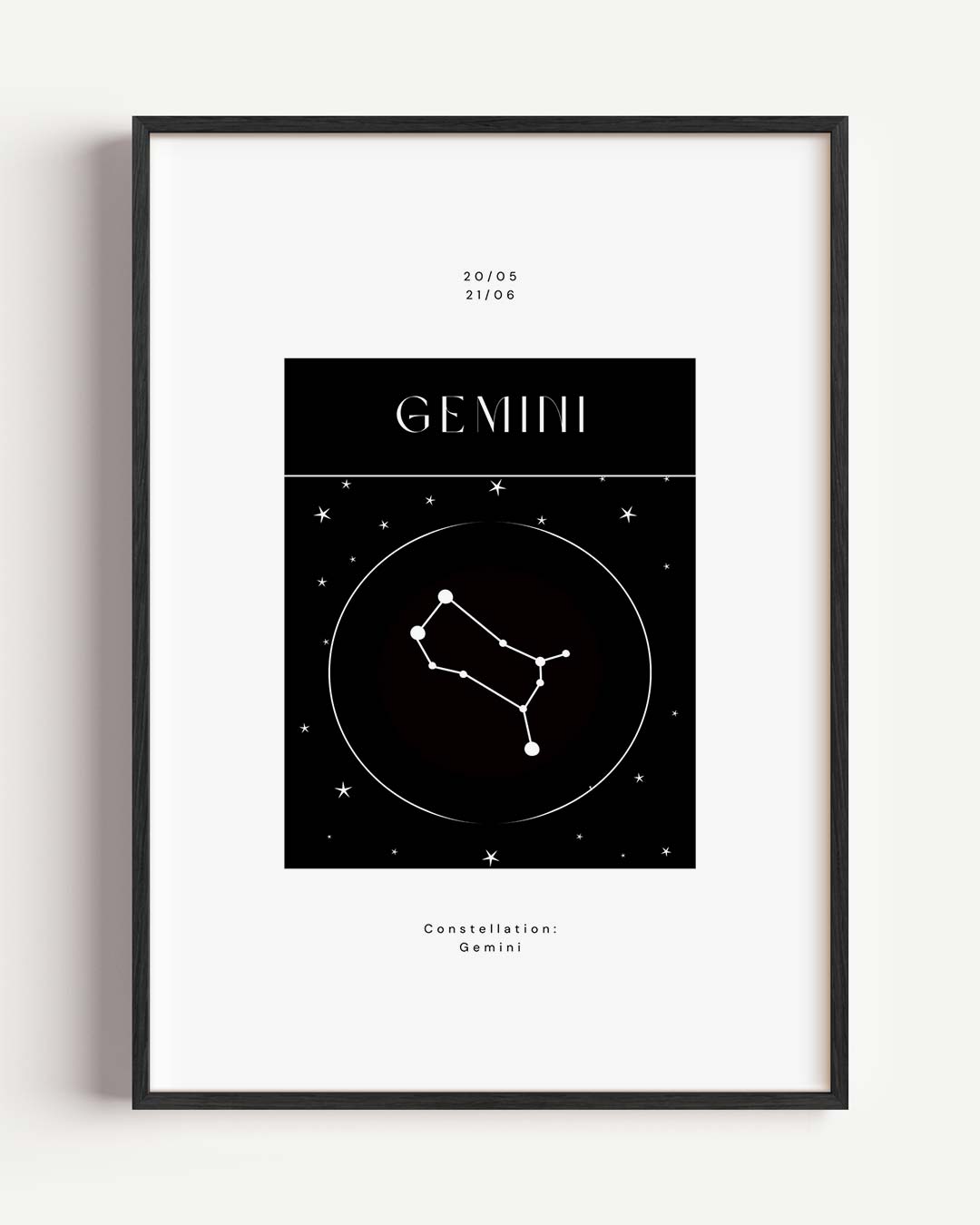 Gemini Sterrenbeeld – mindful portret poster als wanddecoratie