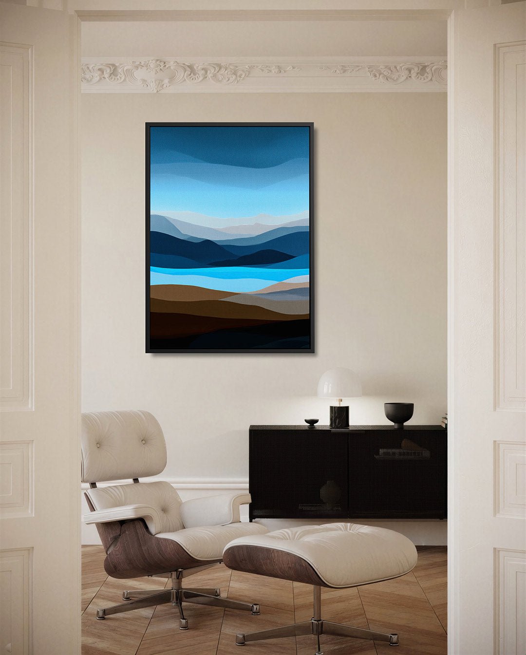 Gelaagde landschap – staand wanddecoratie kunstwerk