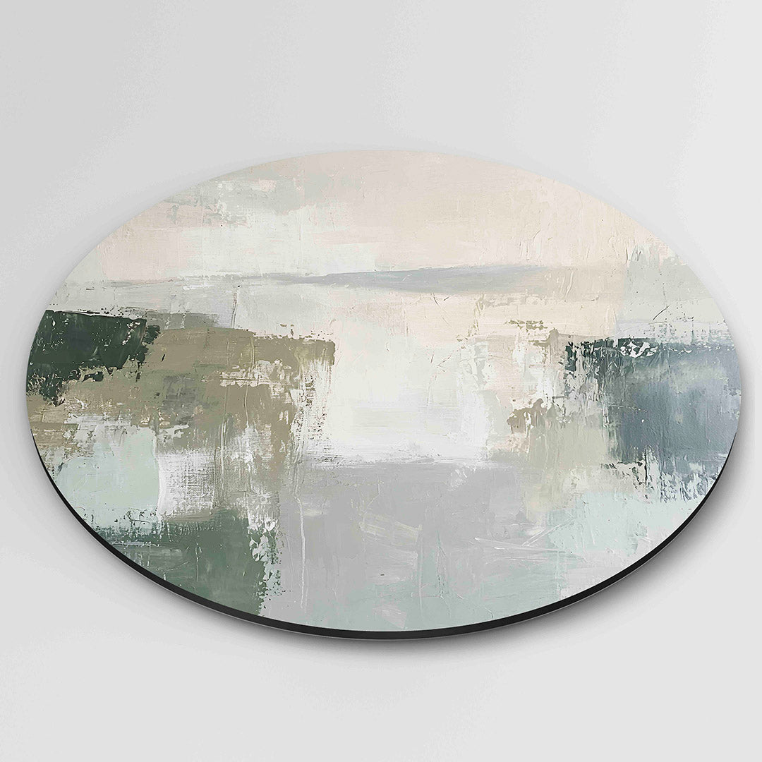 Abstracte landschaps – ronde textuur wanddecoratie van WallArtistic
