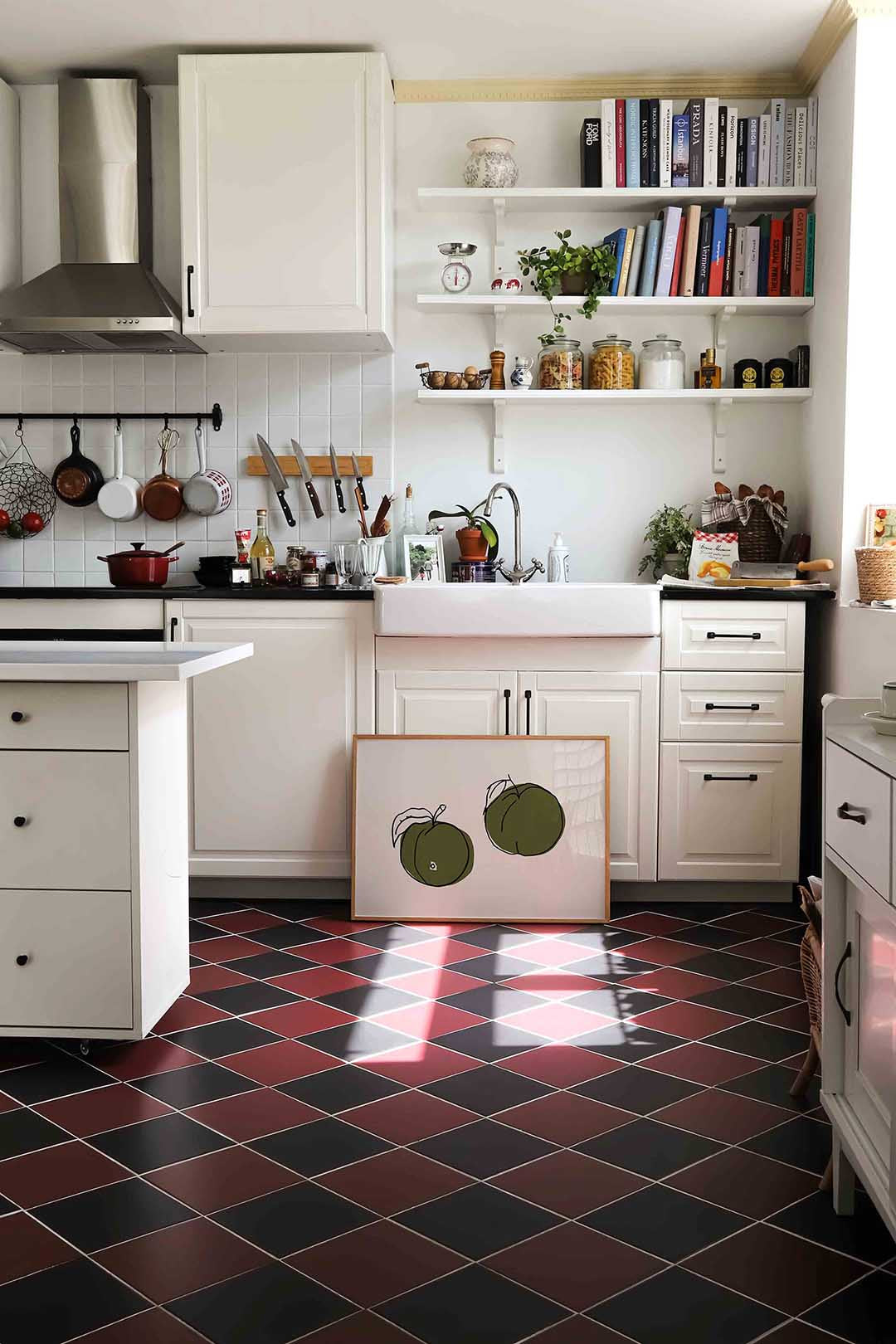 Twee groene appels – liggende keuken wanddecoratie van WallArtistic