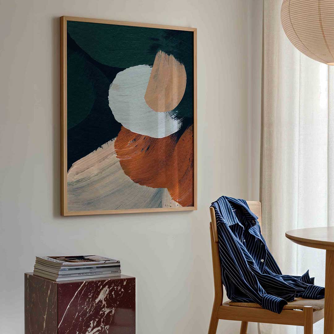 Abstracte penseelstreken – artistieke poster in staand formaat