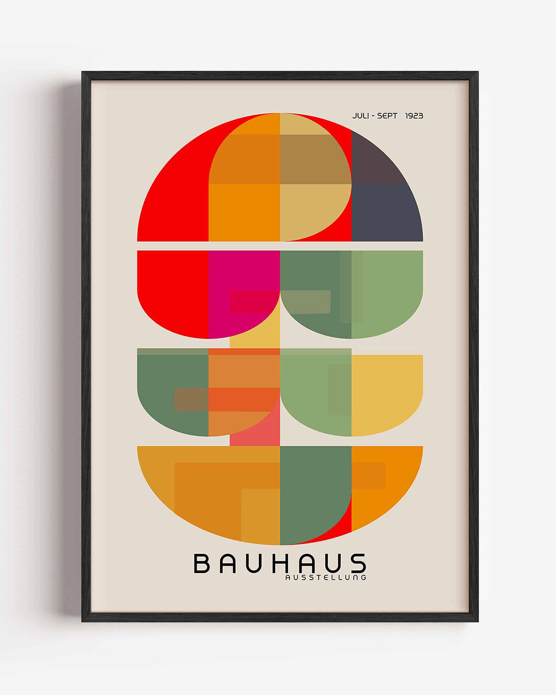 Vormen en kleurvlakken – staande Bauhaus poster als wanddecoratie