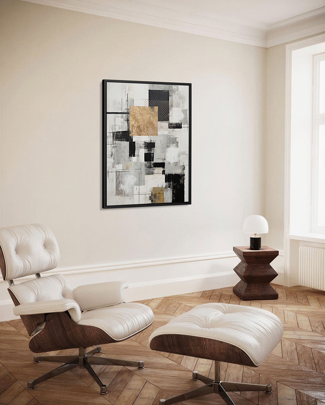 Geometrische compositie – staand wanddecoratie kunstwerk