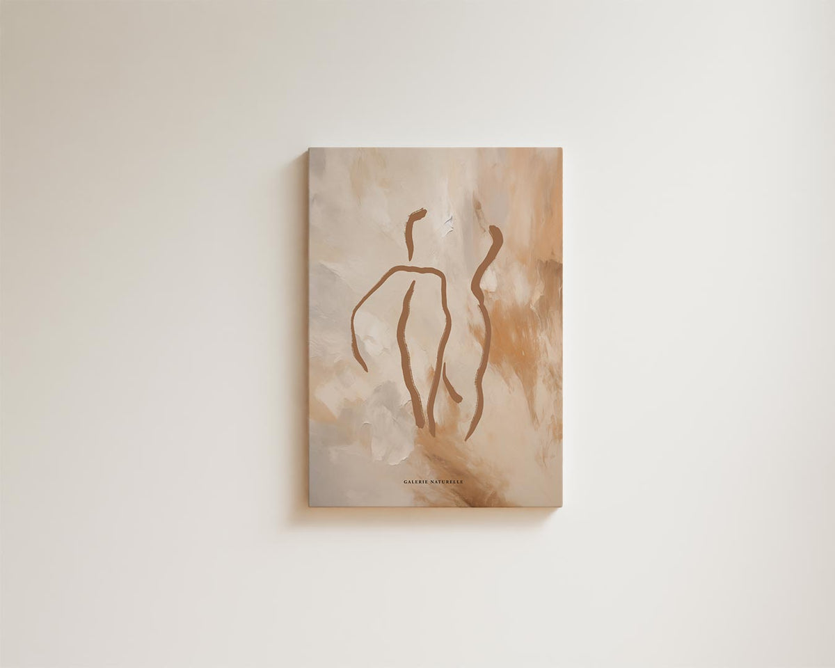 Dansende Schaduwen – kunstwerk met zwarte baklijst
