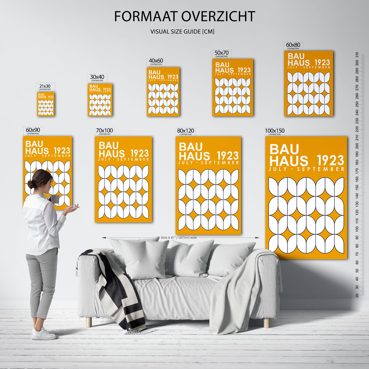 Vormritme en kleur – Bauhaus poster als moderne geometrische wanddecoratie