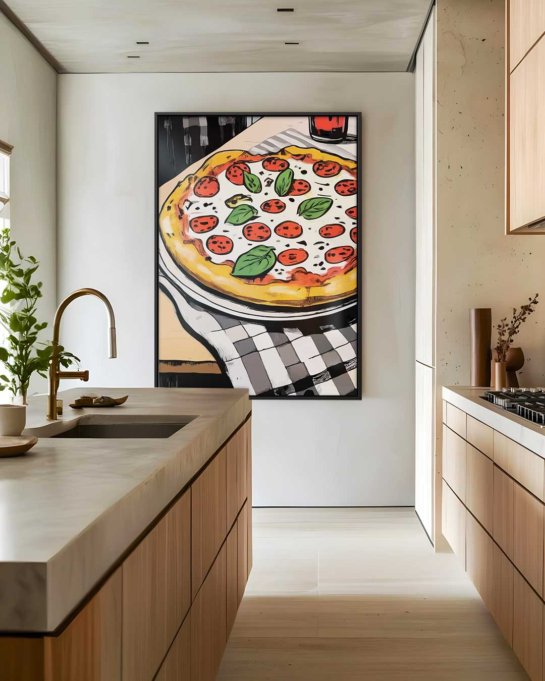 Pizza Delight Kunstwerk – staand kunstwerk voor modern interieur