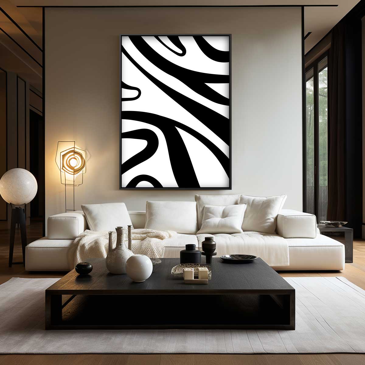 Abstracte Zebrastrepen – modern portret kunstwerk van WallArtistic