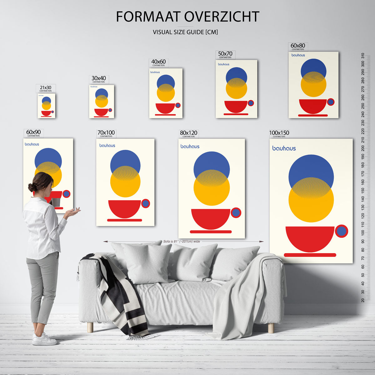 Vormen en vlakkenspel – geometrische poster in Bauhaus-stijl van WallArtistic