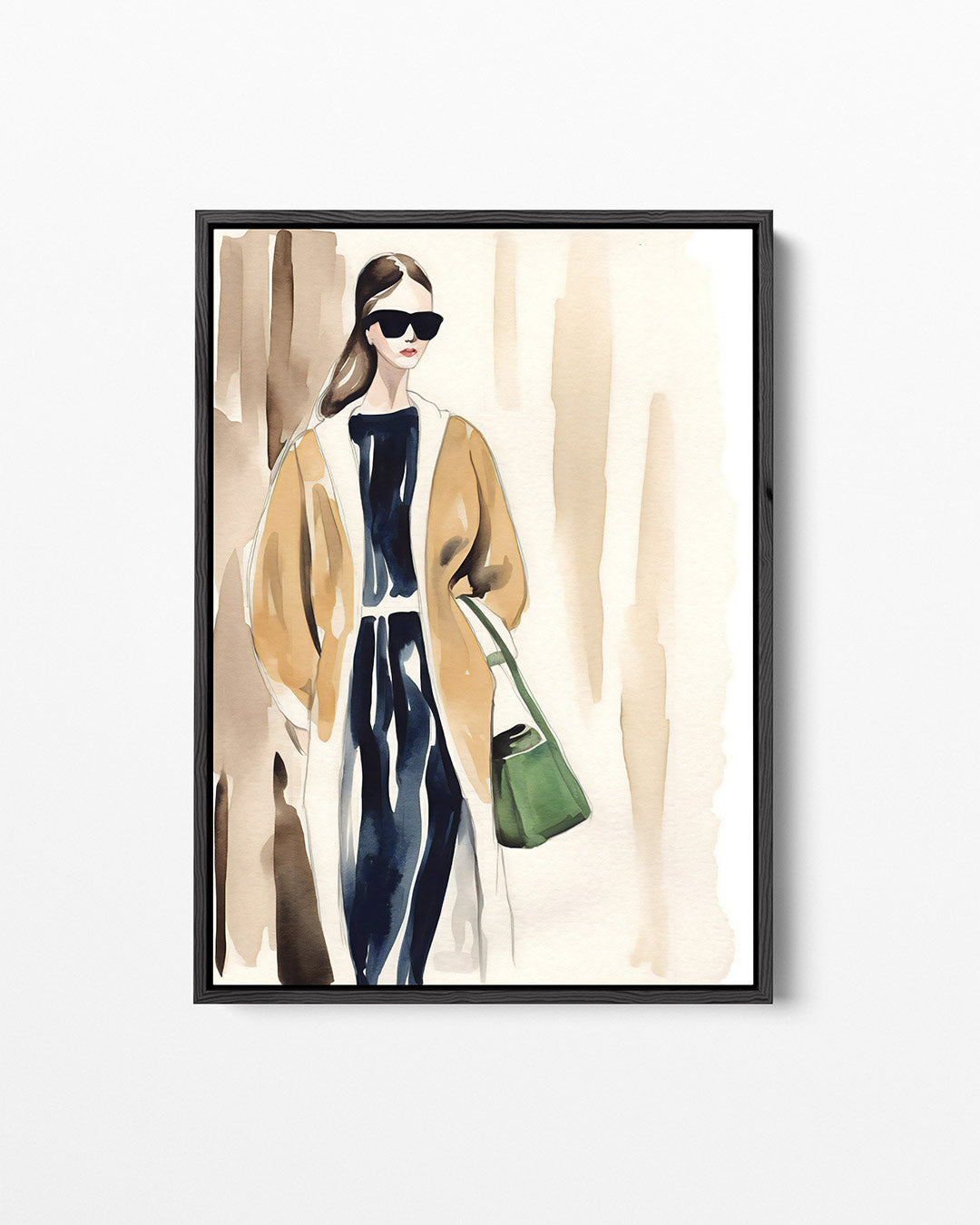 Mode illustratie vrouw – staand wanddecoratie kunstwerk