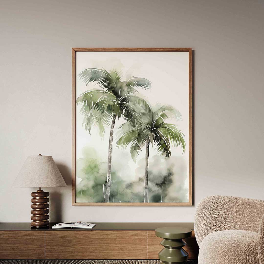 Tropische palmbomen – tropische jungle poster in staand formaat