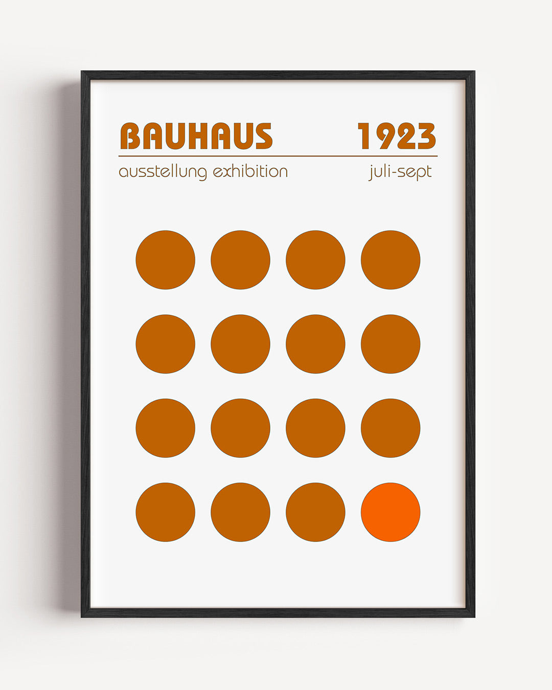Cirkelritme en kleur – staande Bauhaus poster als wanddecoratie