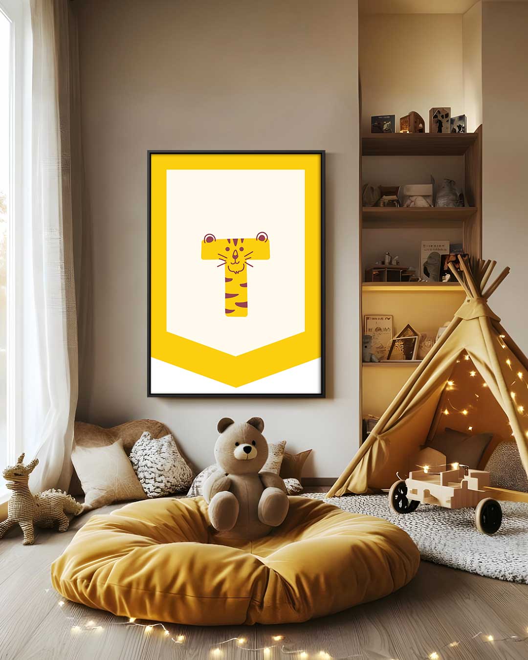 Tijger Alfabet Kunstwerk – staand kunstwerk voor modern interieur