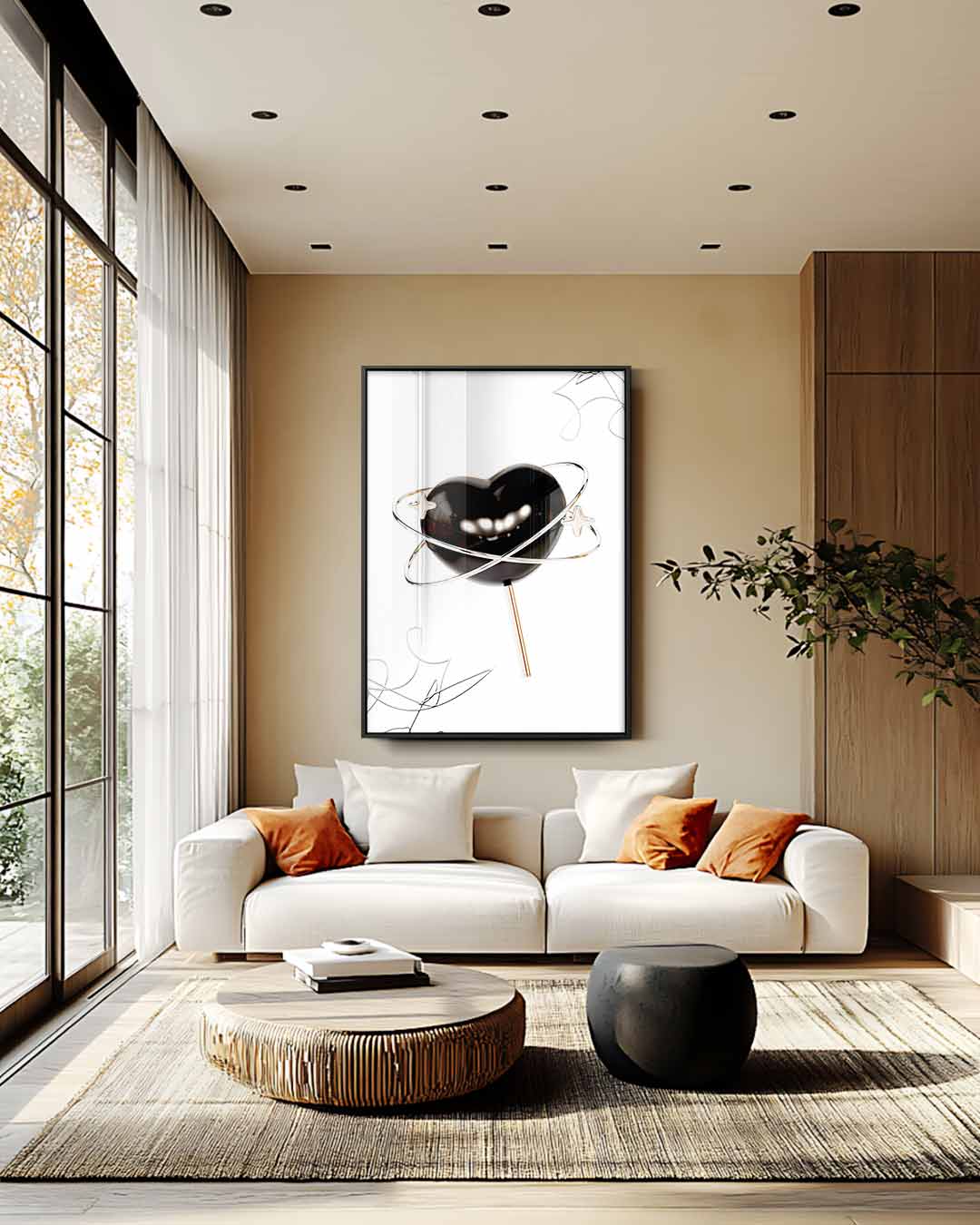Ruimtelijk Hart Lollyart – staande wandkunst voor woonkamer of interieur