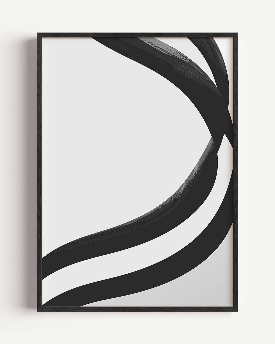 Zwarte en Witte Golvende Vormen – kleurrijke abstracte portret poster als wanddecoratie