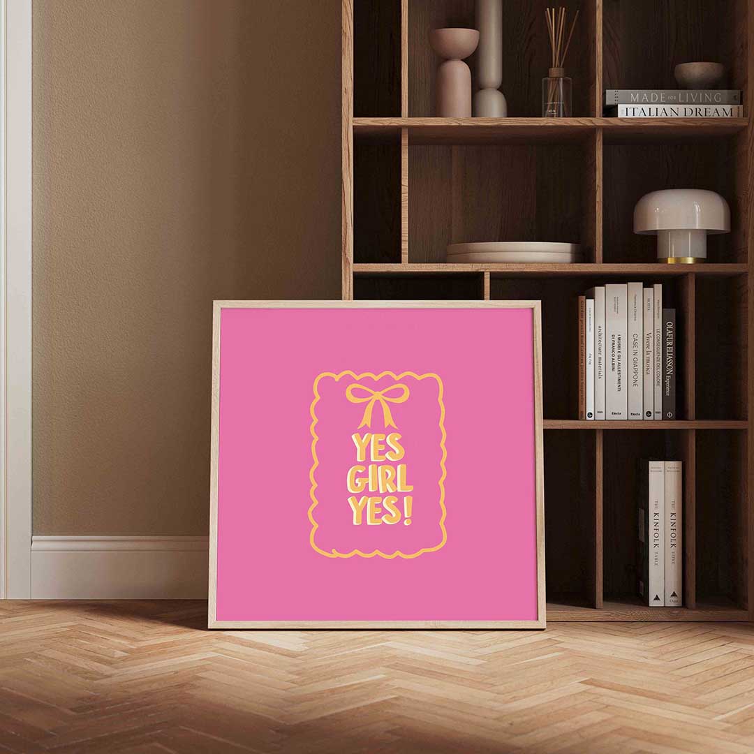 Yes girl yes – kleurrijke Pop Art poster in vierkant formaat
