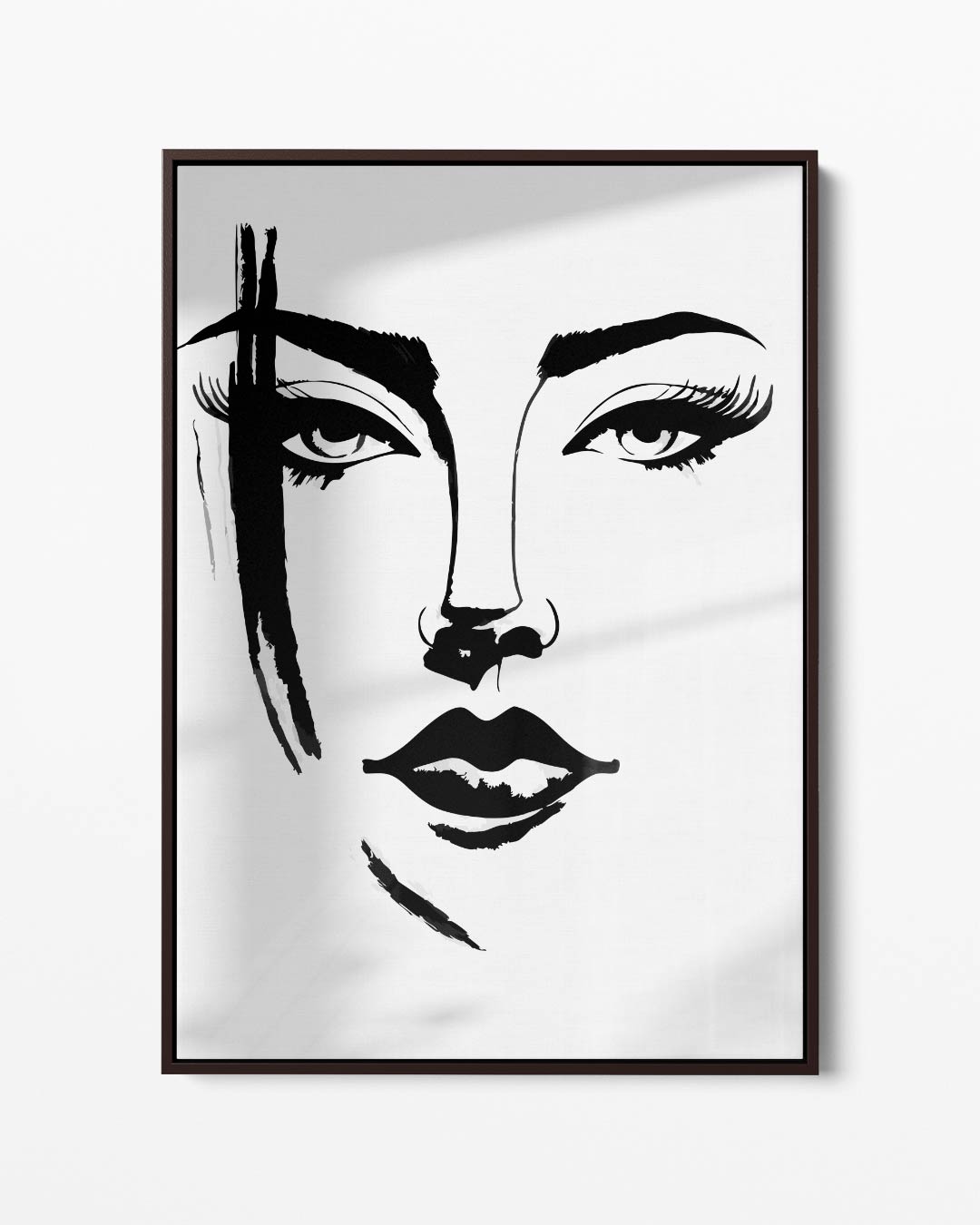 Elegant gezicht in zwart-wit – portret kunstwerk als wanddecoratie