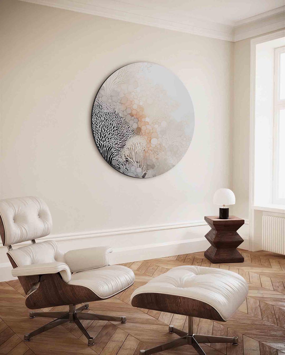 Organische vormen – kleurrijke ronde wanddecoratie van WallArtistic