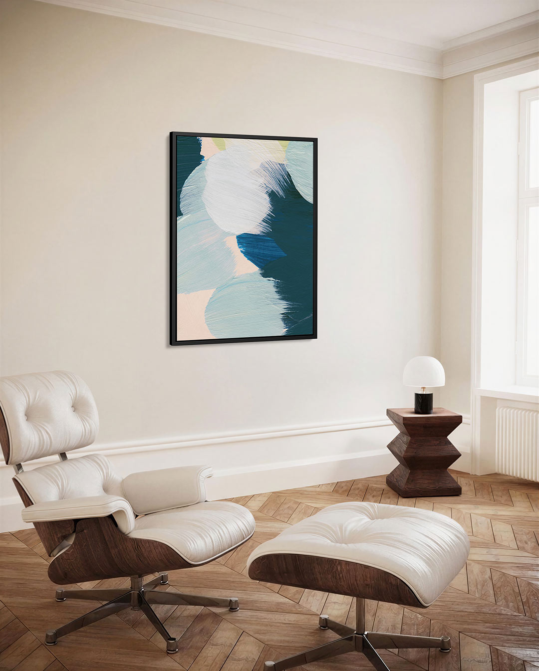 Dynamische kleurvlakken – decoratief kunstwerk voor aan de muur