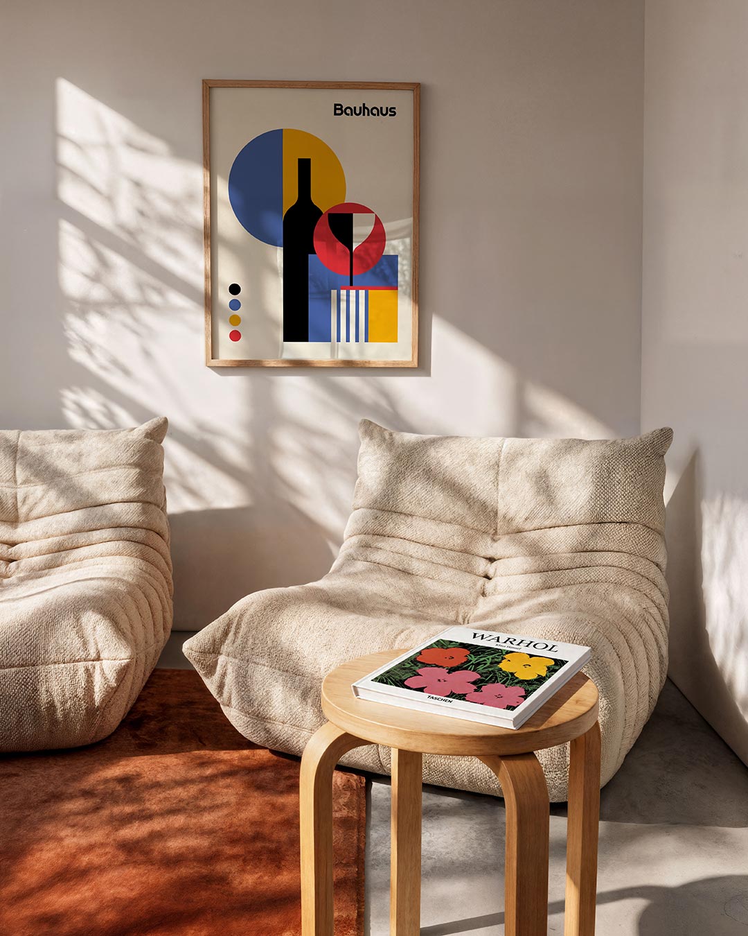 Vormen en vlakkenspel – geometrische Bauhaus poster in staand formaat